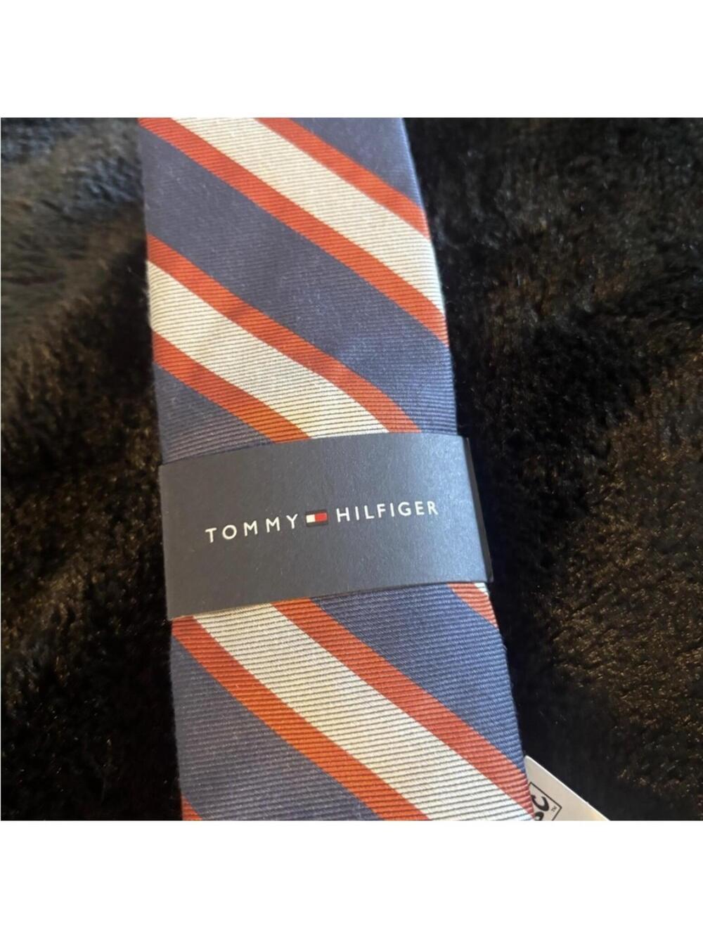 (Tommy Hilfiger) Men's Striped Tie - Blue and Red